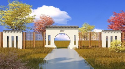 新中式小建筑3D模型下载